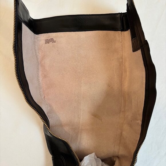 Michael Kors Black Leather Tall Boots with Gold Tone Logo Accent Size 8M - Picture 10 of 11